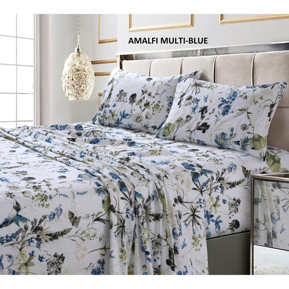 Taies d'oreiller imprimées ultra-douces en coton 300 fils (lot de 2)