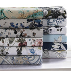 Parure de lit imprimée ultra-douce en coton 300 fils au pouce carré avec poche profonde