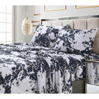 Parure de lit imprimée ultra-douce en coton 300 fils au pouce carré avec poche profonde
