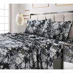 Parure de lit imprimée ultra-douce en coton 300 fils au pouce carré avec poche profonde