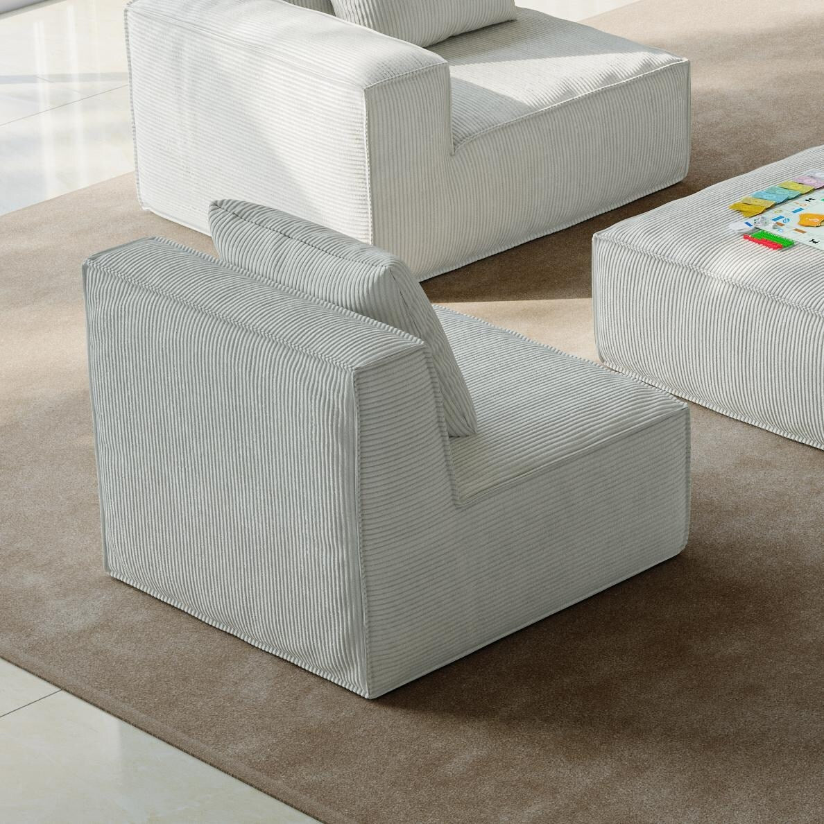 Canapé 1 place en mousse de 31,5 po, style Cloud, sectionnel - Design modulaire moelleux, aucun assemblage requis