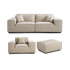 Domus Modular Beige Leather Sofa Set