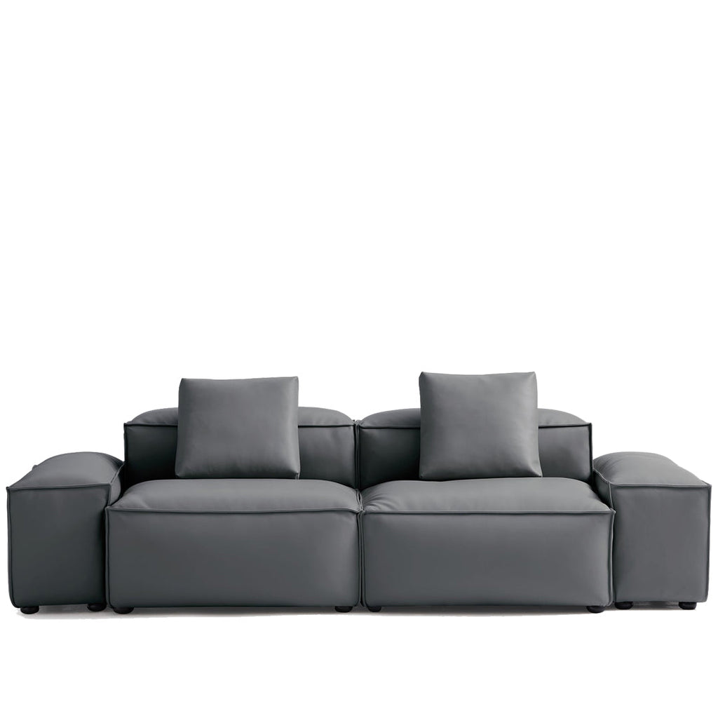 Cube Modular Dark Gray Genuine Leather Sofa