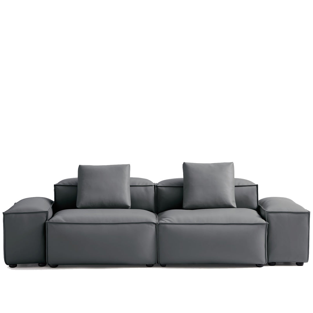 Cube Modular Dark Gray Genuine Leather Sofa