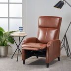 Canapé inclinable standard en cuir de 33,5 pouces de large, classique et rembourré, avec rembourrage doux et accoudoirs