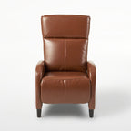 Canapé inclinable standard en cuir de 33,5 pouces de large, classique et rembourré, avec rembourrage doux et accoudoirs