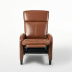 Canapé inclinable standard en cuir de 33,5 pouces de large, classique et rembourré, avec rembourrage doux et accoudoirs