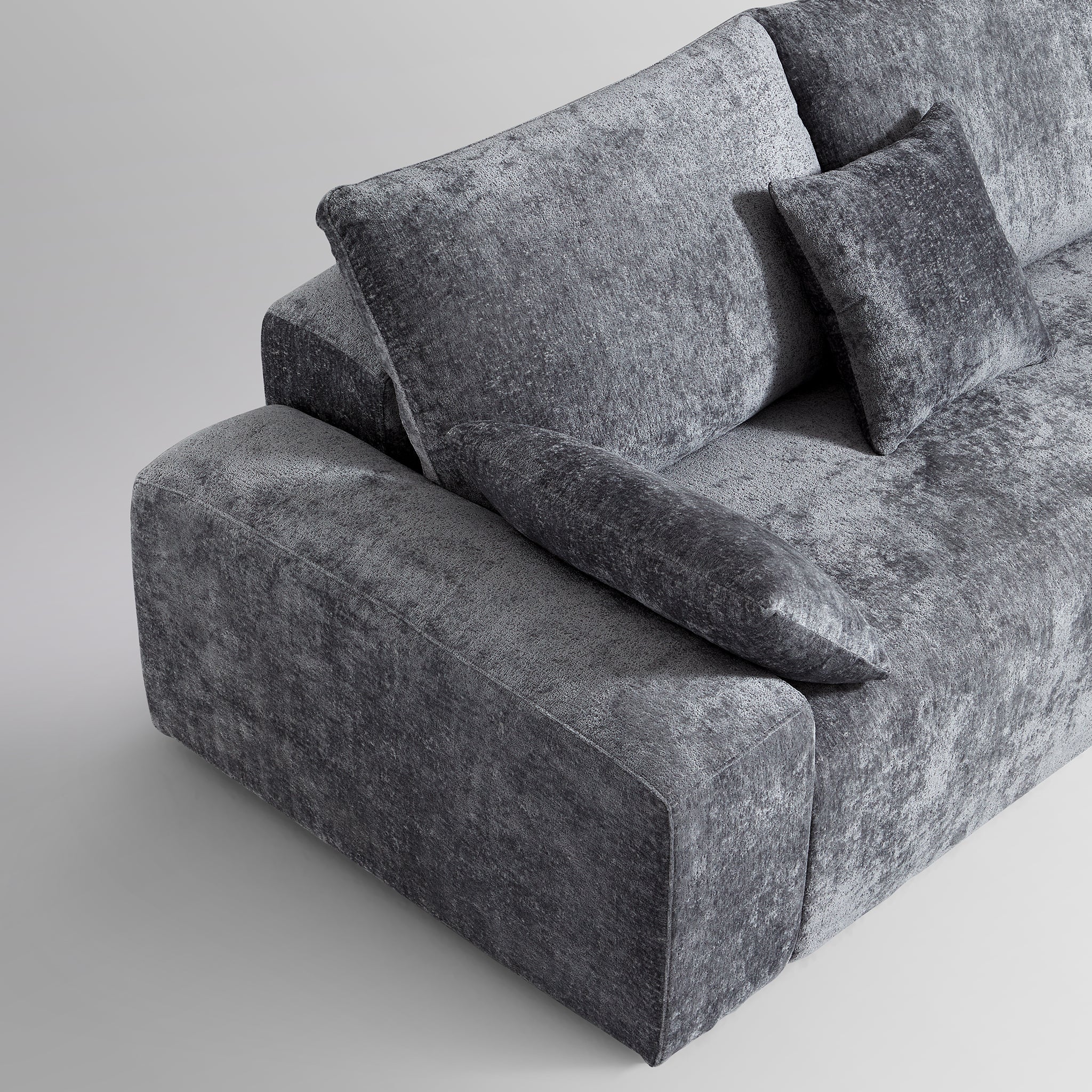 Le canapé et le pouf gris Empress