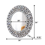 Miroir mural rond avec accents en cristal