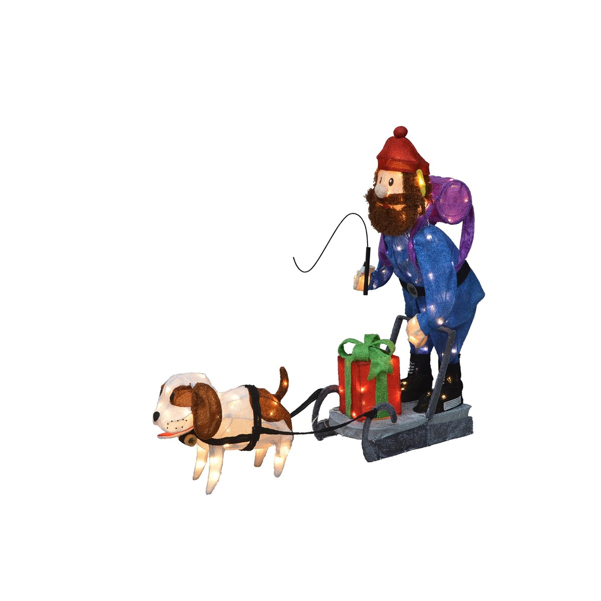 34 Rudolph 3D pré-éclairé LED Yard Art debout Yukon et chien