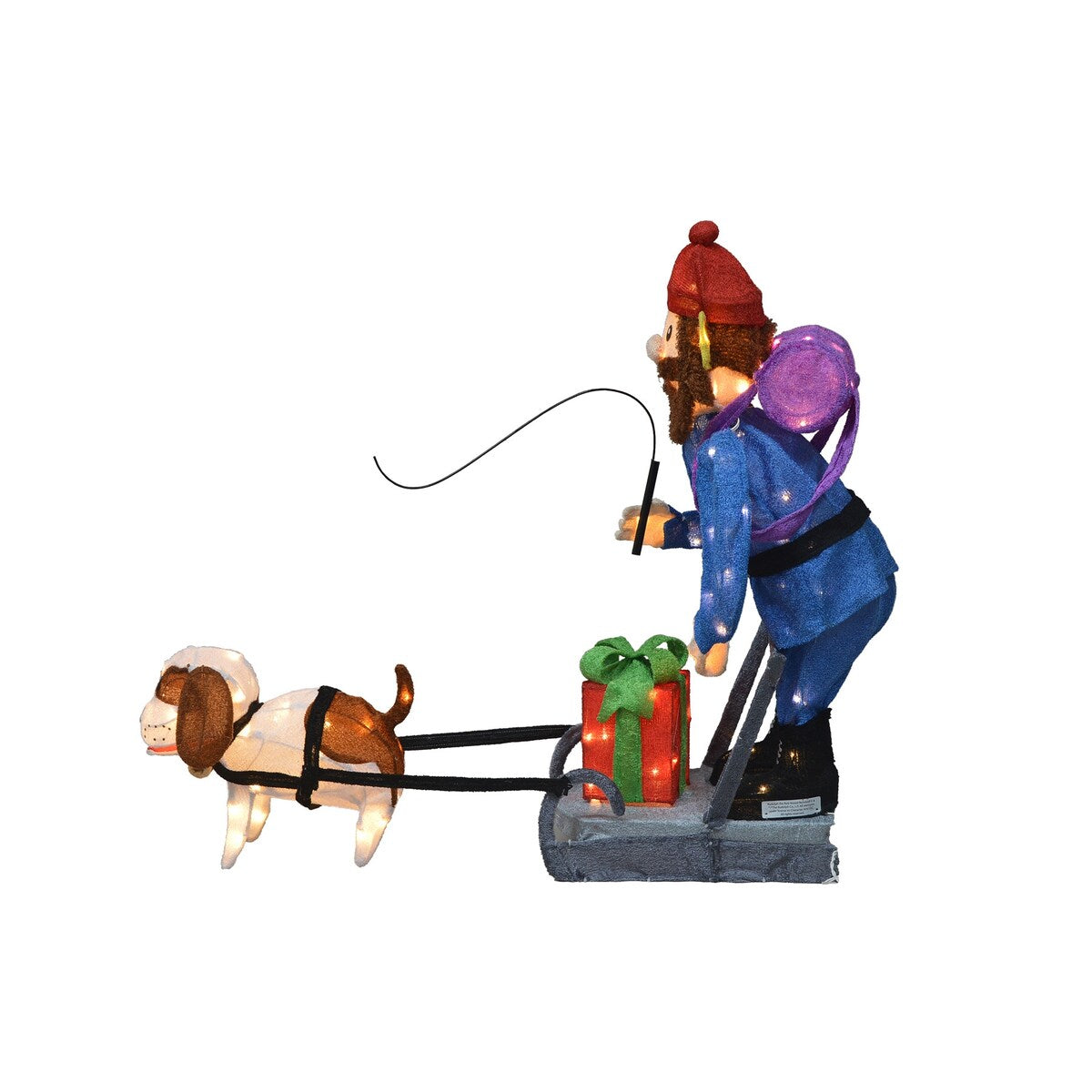 34 Rudolph 3D pré-éclairé LED Yard Art debout Yukon et chien