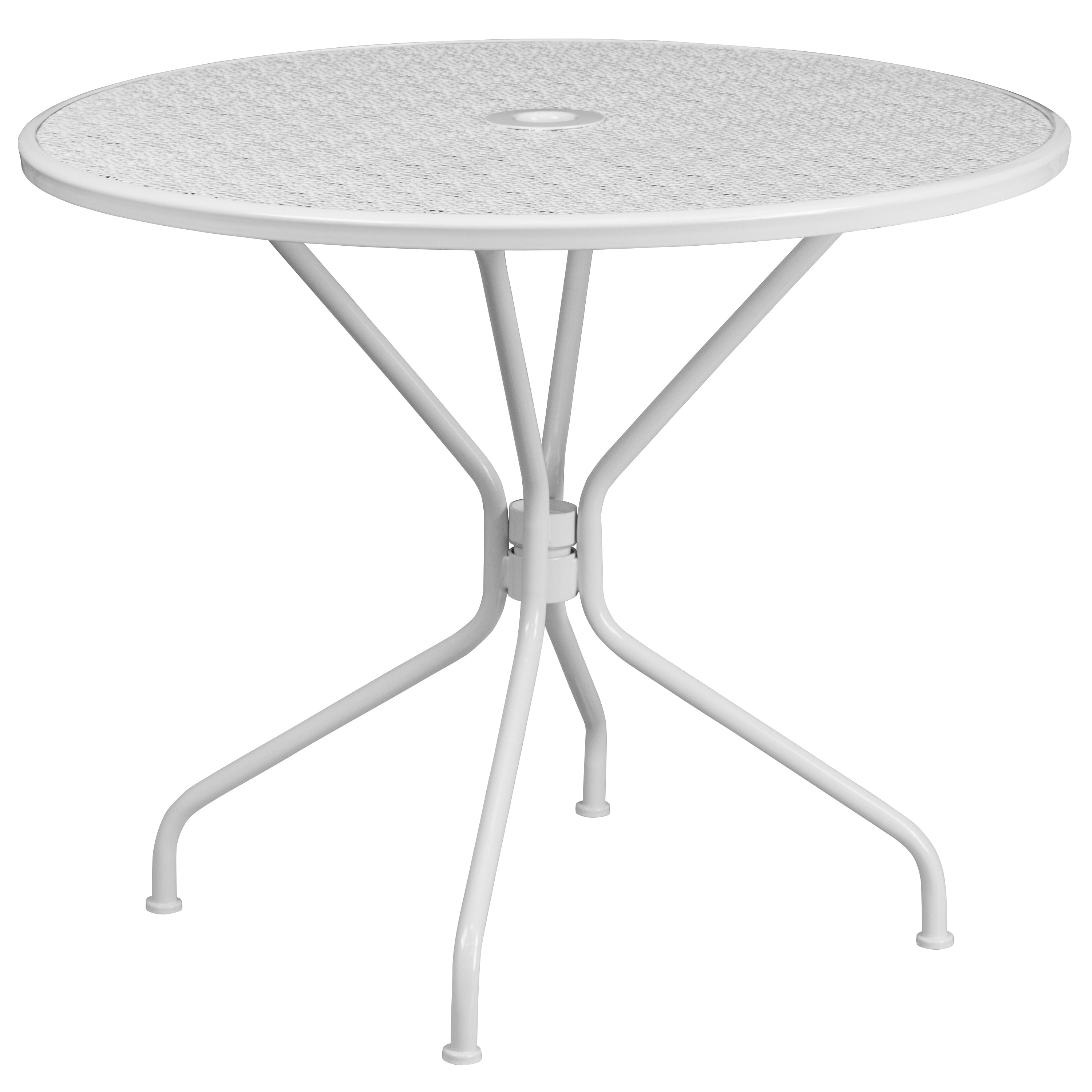 Ensemble de salle à manger rond en acier de 5 pièces, 35,25 pouces, pour l'intérieur et l'extérieur