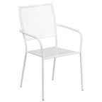 Ensemble de salle à manger rond en acier de 5 pièces, 35,25 pouces, pour l'intérieur et l'extérieur