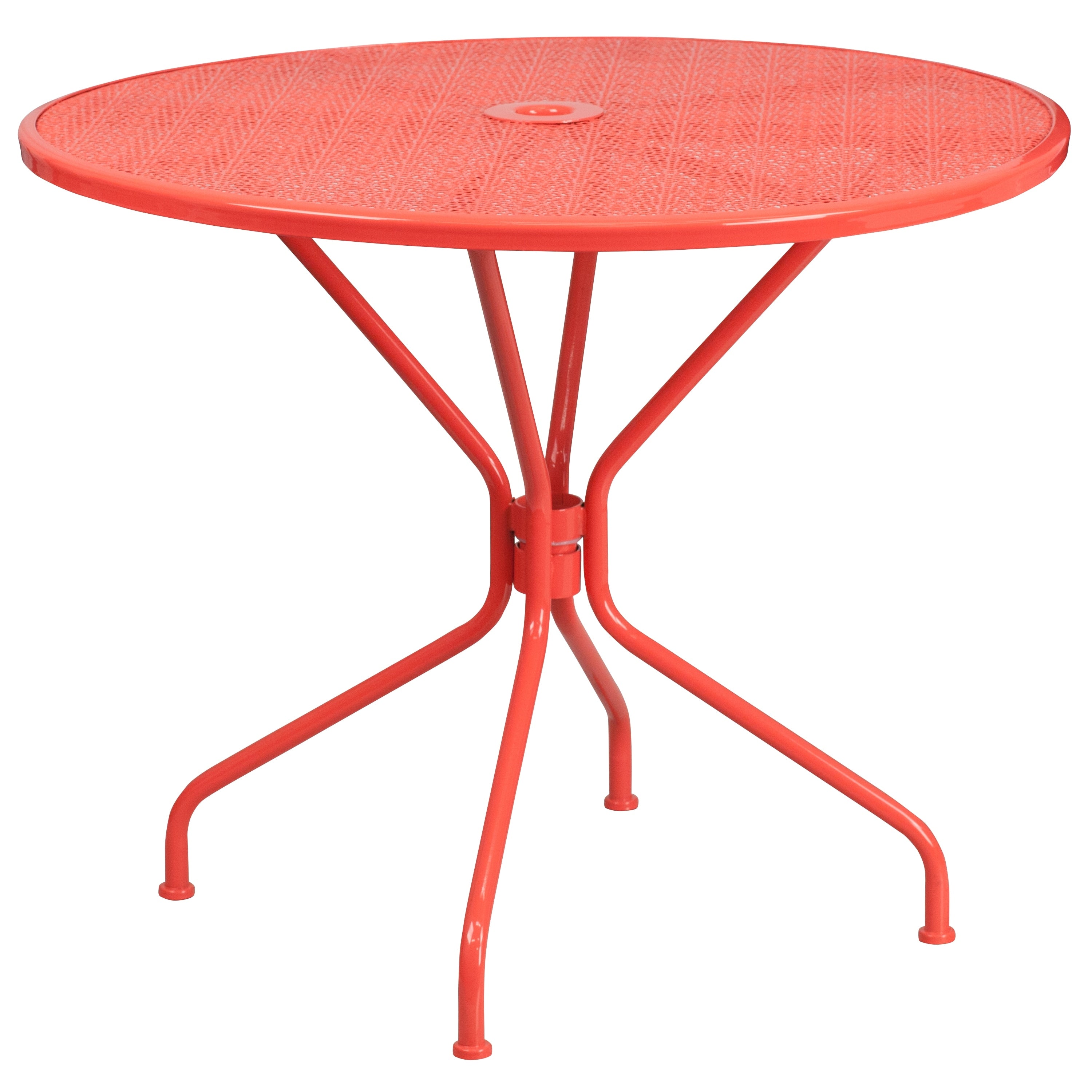 Ensemble de salle à manger rond en acier de 5 pièces, 35,25 pouces, pour l'intérieur et l'extérieur