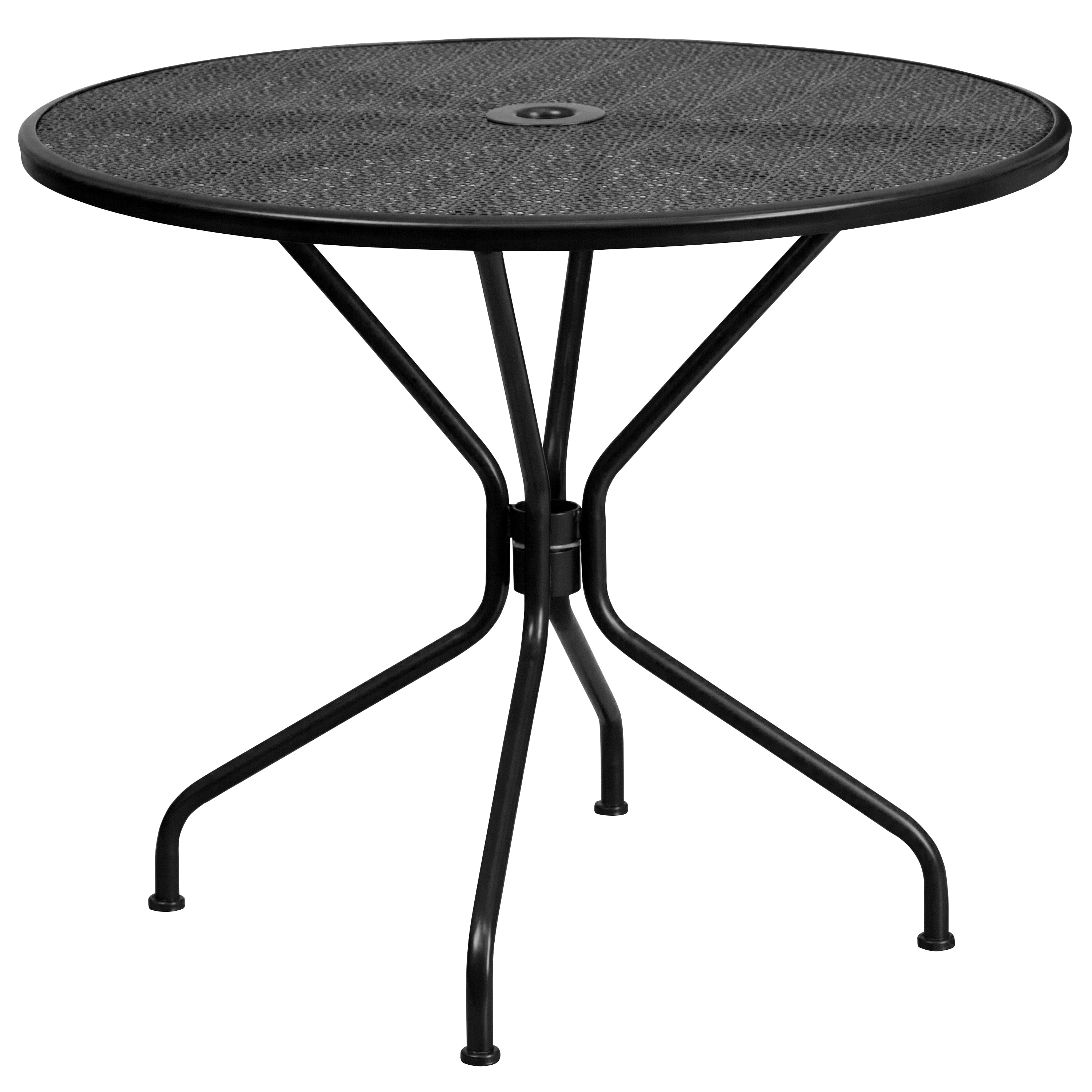 Ensemble de salle à manger rond en acier de 5 pièces, 35,25 pouces, pour l'intérieur et l'extérieur