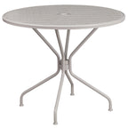 Ensemble de salle à manger rond en acier de 5 pièces, 35,25 pouces, pour l'intérieur et l'extérieur