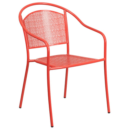 Ensemble de salle à manger carré en acier, 5 pièces, 35,5 pouces, pour intérieur et extérieur