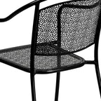 Ensemble de salle à manger carré en acier, 5 pièces, 35,5 pouces, pour intérieur et extérieur