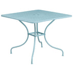 Ensemble de salle à manger carré en acier, 5 pièces, 35,5 pouces, pour intérieur et extérieur