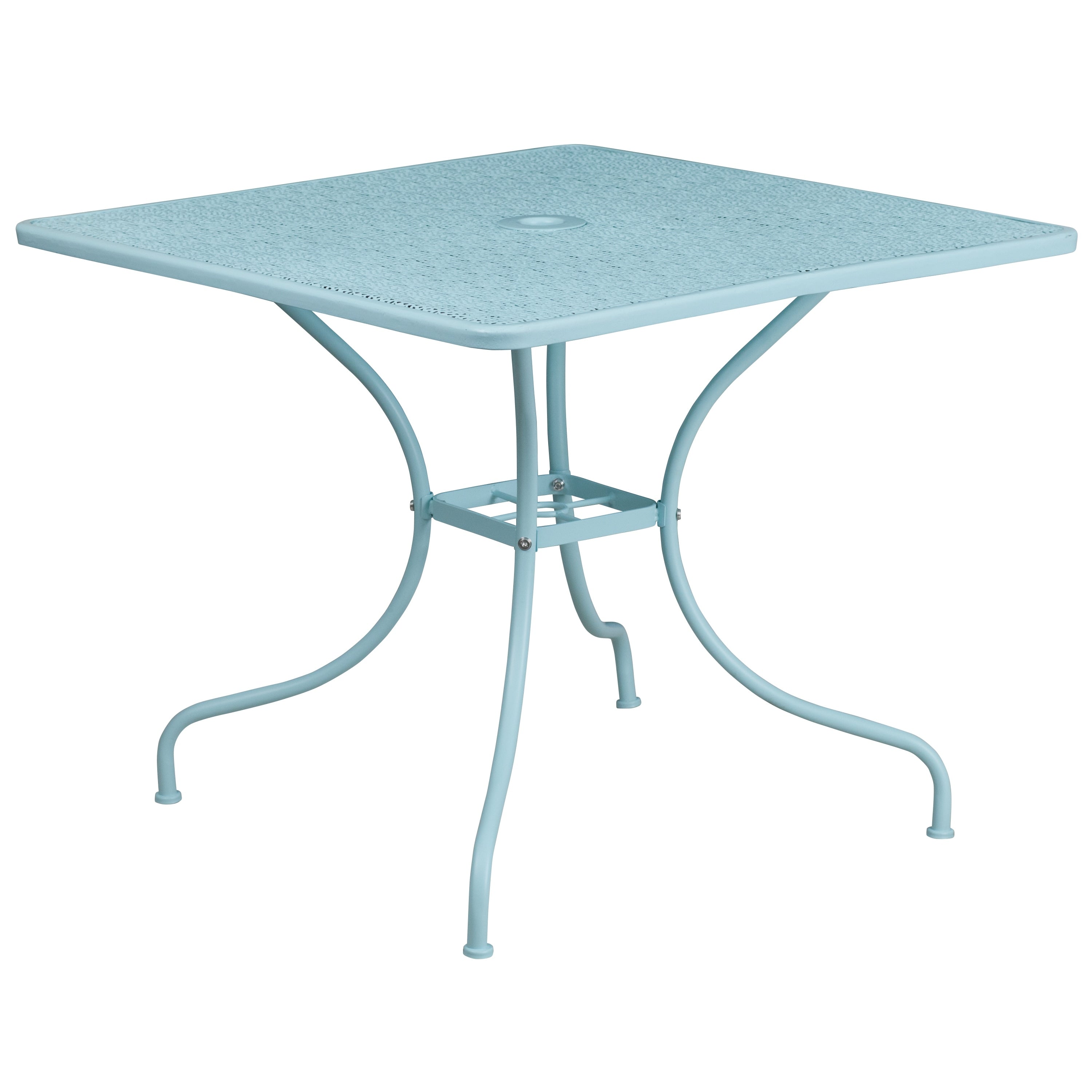 Ensemble de salle à manger carré en acier, 5 pièces, 35,5 pouces, pour intérieur et extérieur