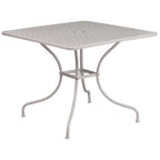 Ensemble de salle à manger carré en acier, 5 pièces, 35,5 pouces, pour intérieur et extérieur