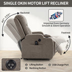 Fauteuil inclinable électrique pour personnes âgées, 8 réglages de massage, chauffage, USB, porte-gobelets