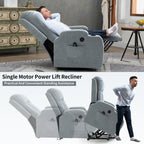 Fauteuil inclinable électrique pour personnes âgées, 8 réglages de massage, chauffage, USB, porte-gobelets
