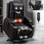 Fauteuil inclinable électrique pour personnes âgées, 8 réglages de massage, chauffage, USB, porte-gobelets