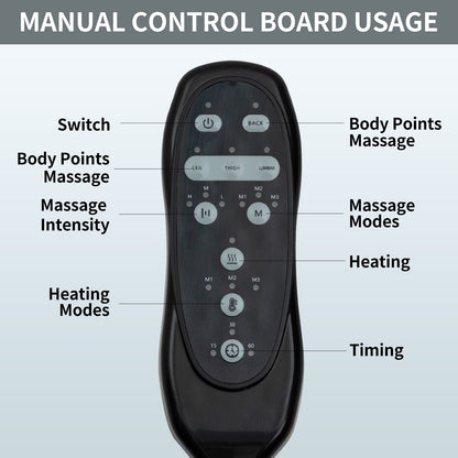 Fauteuil inclinable électrique pour personnes âgées, 8 réglages de massage, chauffage, USB, porte-gobelets