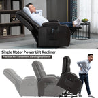Fauteuil inclinable électrique pour personnes âgées, 8 réglages de massage, chauffage, USB, porte-gobelets