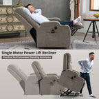 Fauteuil inclinable électrique pour personnes âgées, 8 réglages de massage, chauffage, USB, porte-gobelets