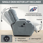 Fauteuil inclinable électrique pour personnes âgées, 8 réglages de massage, chauffage, USB, porte-gobelets