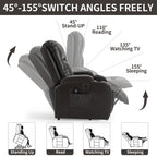 Fauteuil inclinable électrique pour personnes âgées, 8 réglages de massage, chauffage, USB, porte-gobelets