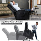 Fauteuil inclinable électrique pour personnes âgées, 8 réglages de massage, chauffage, USB, porte-gobelets