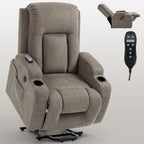 Fauteuil inclinable électrique pour personnes âgées, 8 réglages de massage, chauffage, USB, porte-gobelets