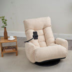 Fauteuil de salon réglable, pivotant à 360 degrés, pliable et inclinable, avec support pour téléphone