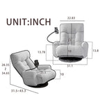 Fauteuil de salon réglable, pivotant à 360 degrés, pliable et inclinable, avec support pour téléphone