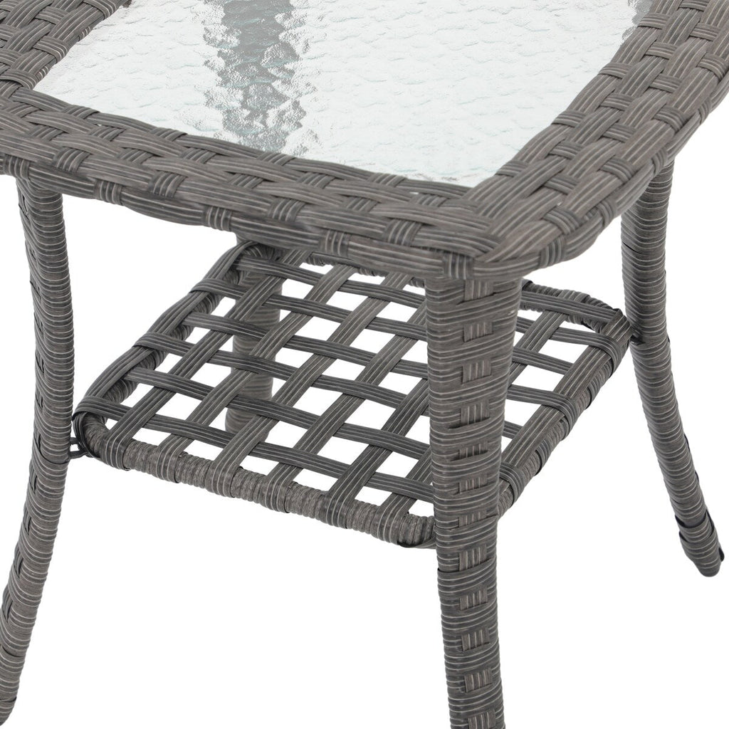 Chaises d'extérieur pivotantes à 360 degrés en osier avec table carrée