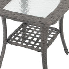 Chaises d'extérieur pivotantes à 360 degrés en osier avec table carrée