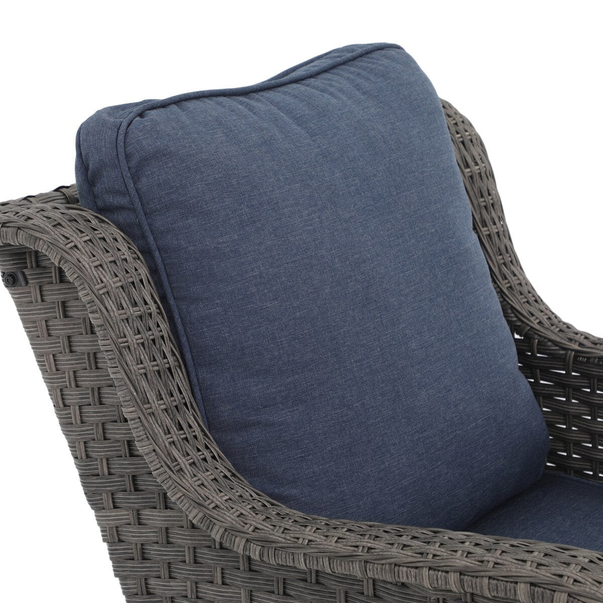 Chaises d'extérieur pivotantes à 360 degrés en osier avec table carrée