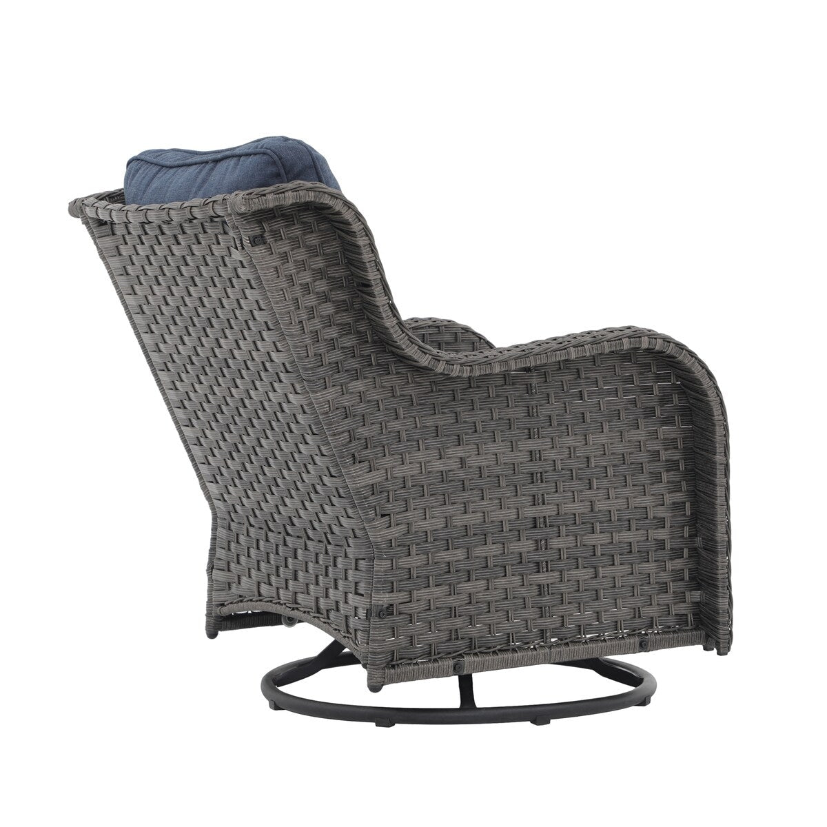 Chaises d'extérieur pivotantes à 360 degrés en osier avec table carrée