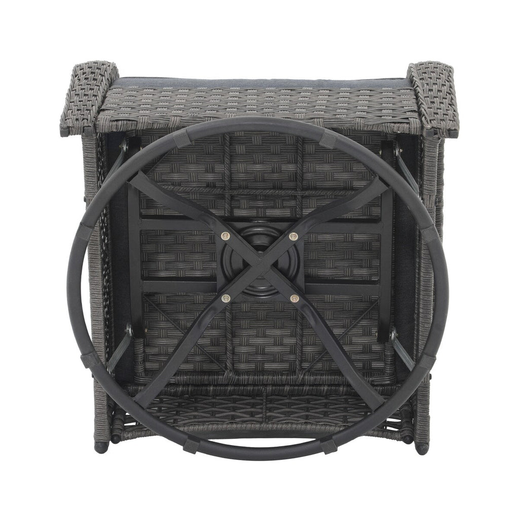 Chaises d'extérieur pivotantes à 360 degrés en osier avec table carrée
