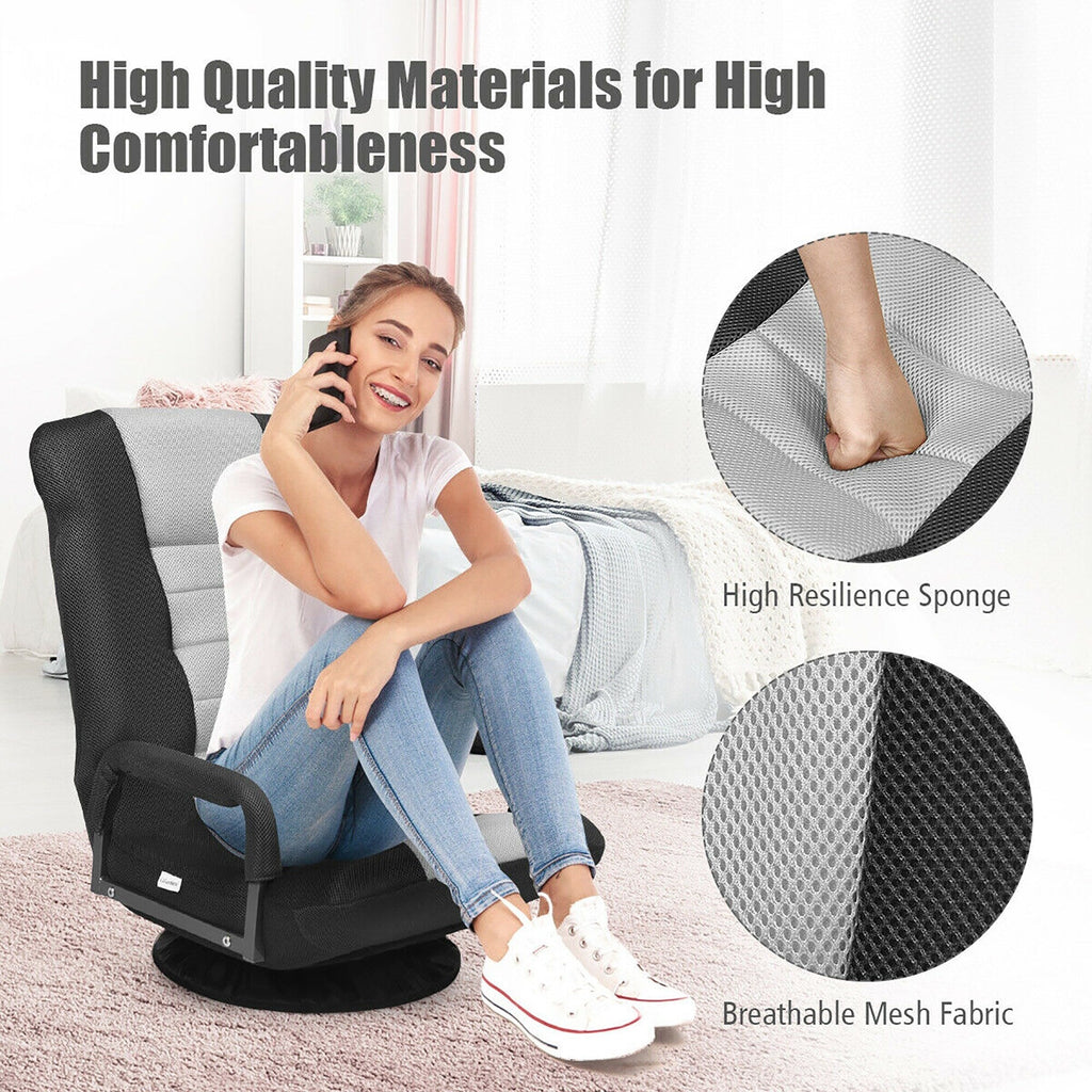 Chaise de jeu pivotante à 360 degrés avec dossier réglable et pliable