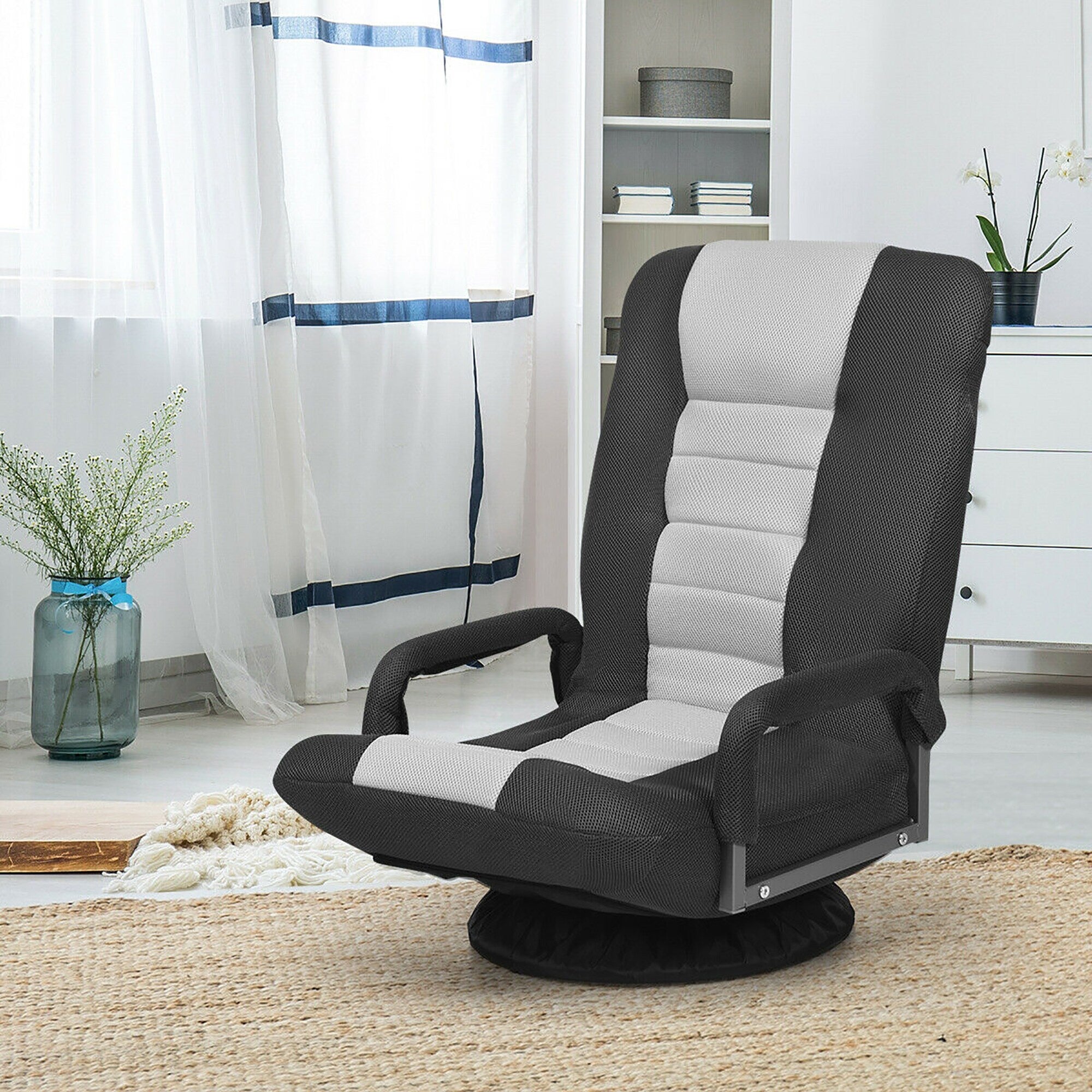 Chaise de jeu pivotante à 360 degrés avec dossier réglable et pliable