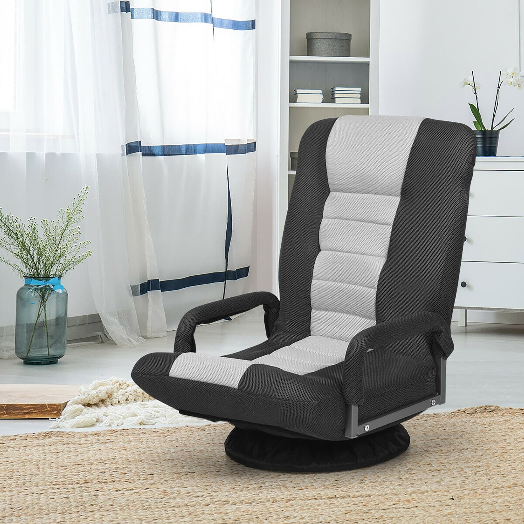 Chaise de jeu pivotante à 360 degrés avec dossier réglable et pliable