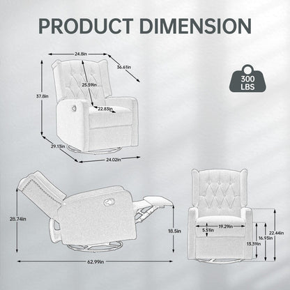 Fauteuil inclinable à bascule pivotant à 360 degrés pour chambre d'enfant