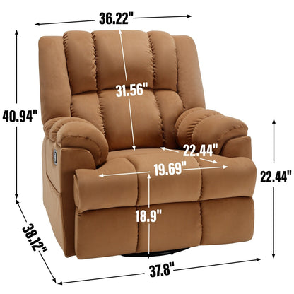 Fauteuil inclinable manuel pivotant à 360°, fauteuil à bascule réglable, canapé simple surdimensionné pour salon