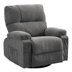 Fauteuil inclinable manuel pivotant à 360° en tissu avec repose-pieds coulissant et poches latérales