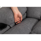 Fauteuil inclinable manuel en tissu, pivotant à 360°, avec massage et chauffage, avec chargement USB et deux porte-gobelets