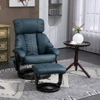 Fauteuil inclinable de massage manuel pivotant à 360° en cuir PU avec repose-pieds, dossier réglable et vibration à 10 points